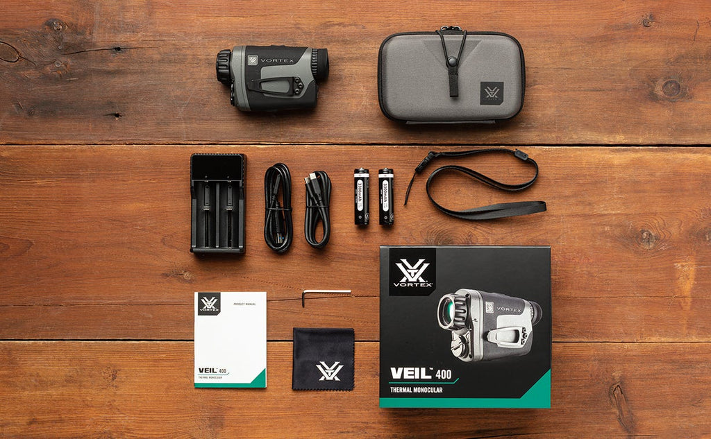 Vortex Veil 400 Thermal Monocular - what's in the box