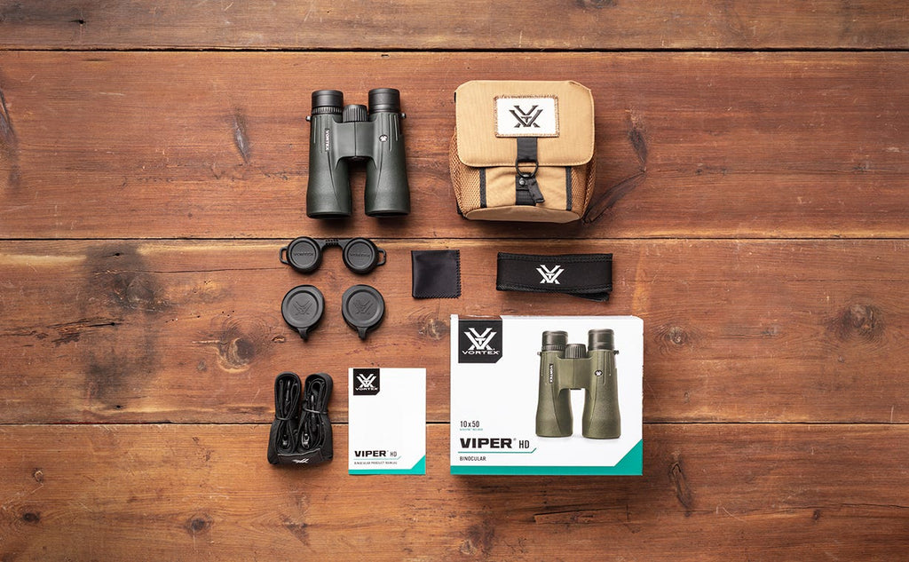 Vortex Viper HD 10x50 Binocular - what's in the box
