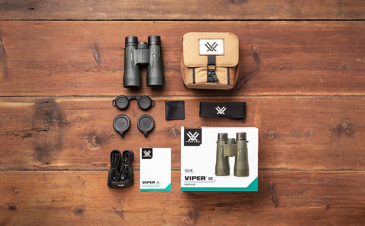Vortex Viper HD 10x50 Binocular - what's in the box