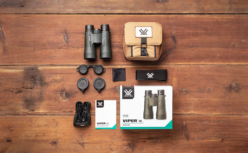 Vortex Viper HD 12x50 Binocular - what's in the box