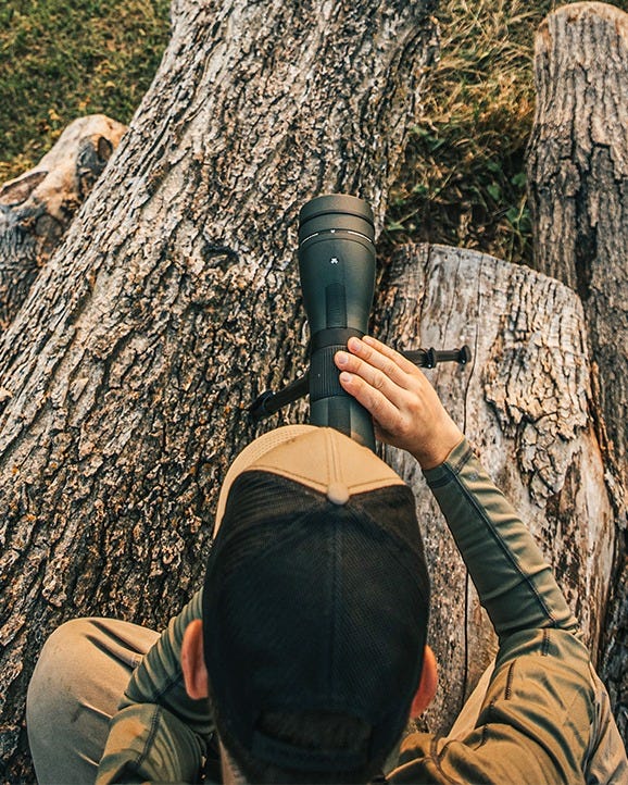 Vortex Diamondback HD 20-60x85 Spotting Scope in use on tripod