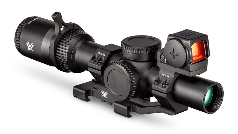 Vortex Venom 1-6x24 + Enclosed Red Dot Bundle - front-right angle