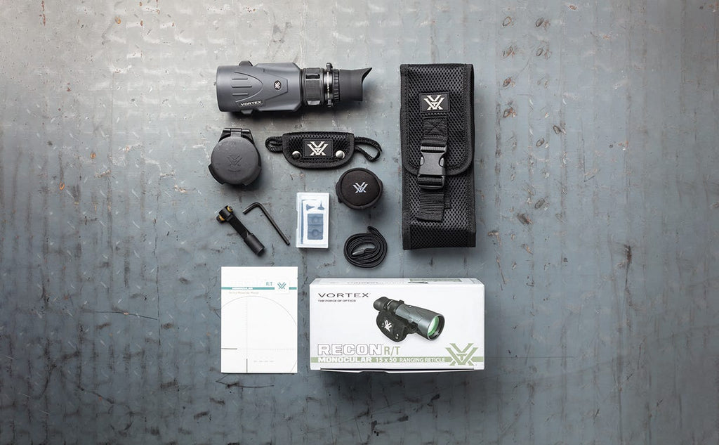 Vortex Recon R/T 15x50 Monocular - what's in the box