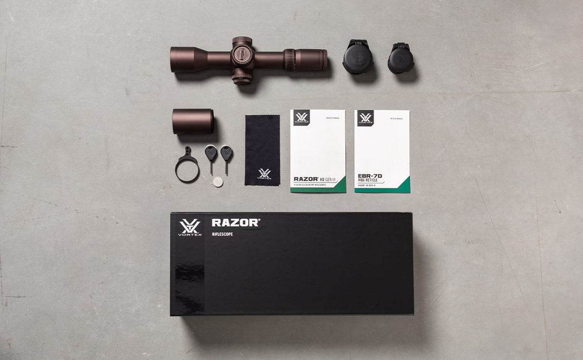 Vortex Razor HD Gen III 4-24x44 FFP Riflescope - what's in the box
