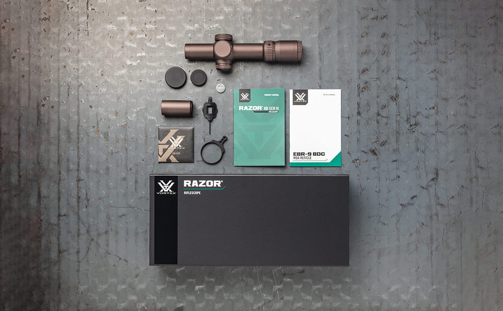 Vortex Razor HD Gen III 1-10x24 FFP Riflescope - what's in the box