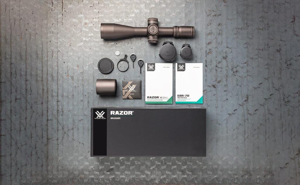 Vortex Razor HD Gen III 6-36x56 FFP Riflescope - what's in the box