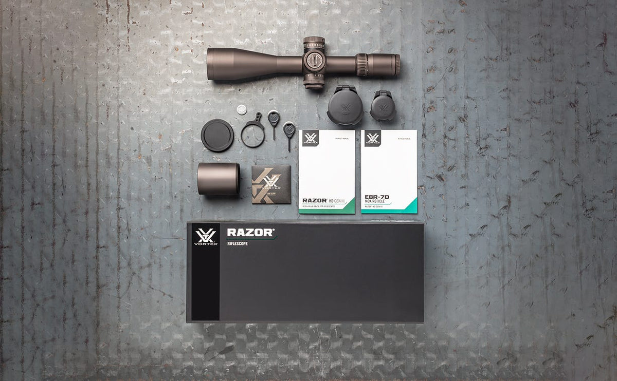 Vortex Razor HD Gen III 6-36x56 FFP Riflescope - what's in the box