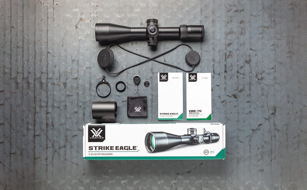 Vortex Strike Eagle 5-25x56 FFP Riflescope - what's in the box