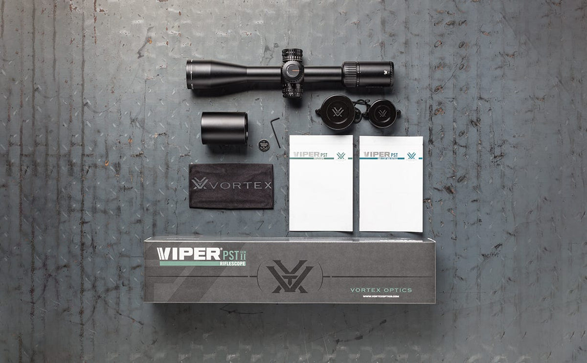 Vortex Viper PST Gen II 3-15x44 SFP EBR-4 Riflescope - what's in the box