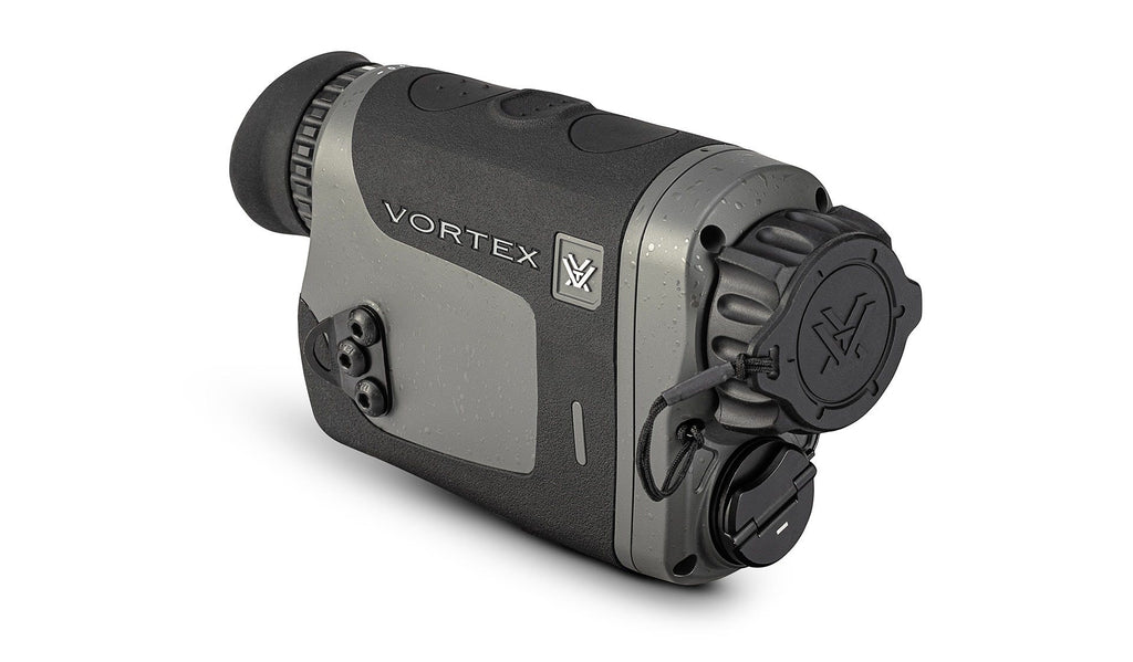 Vortex Veil 400 Thermal Monocular - front-right with lens caps