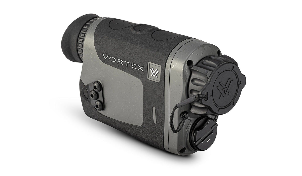 Vortex Veil 400 Thermal Monocular - front-right with lens caps