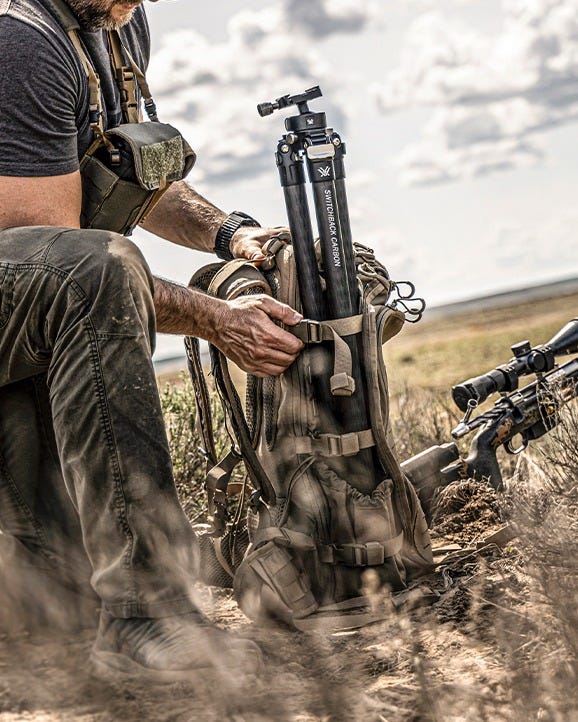 Vortex Switchback Carbon Tripod in use in the field