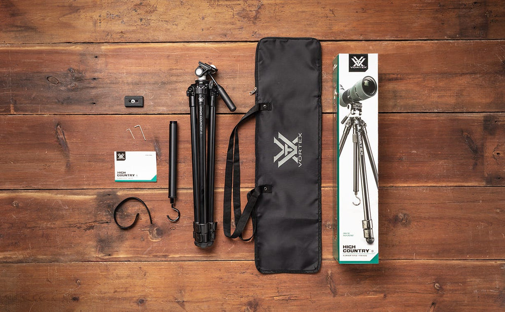 Vortex High Country II Aluminium Tripod Kit with Pan Head - what's in the box