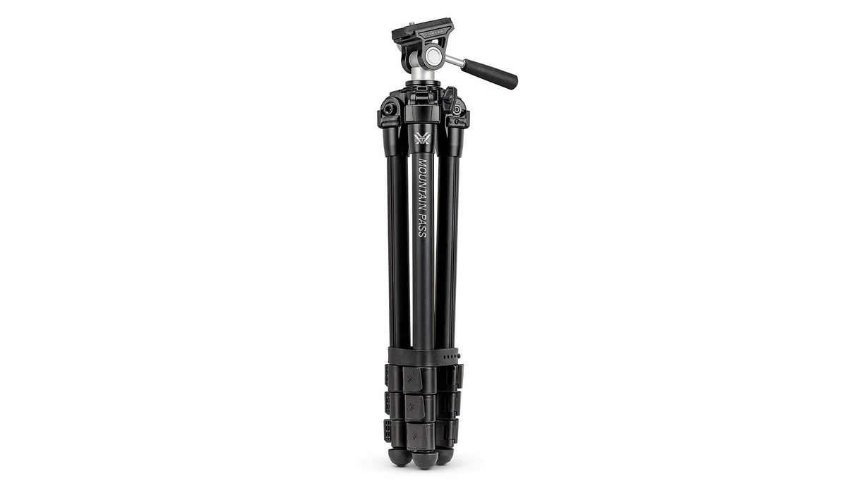Vortex Mountain Pass Aluminium Tripod collapsed for travel