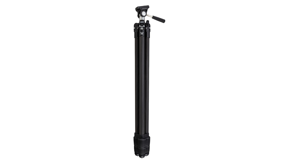 Vortex Ridgeview Carbon Fibre Tripod collapsed for travel