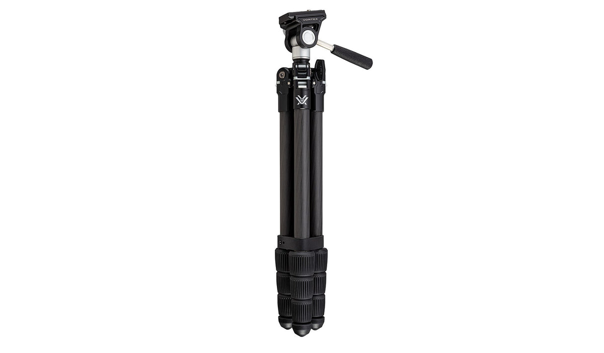 Vortex Summit II Carbon Fibre Tripod collapsed for travel